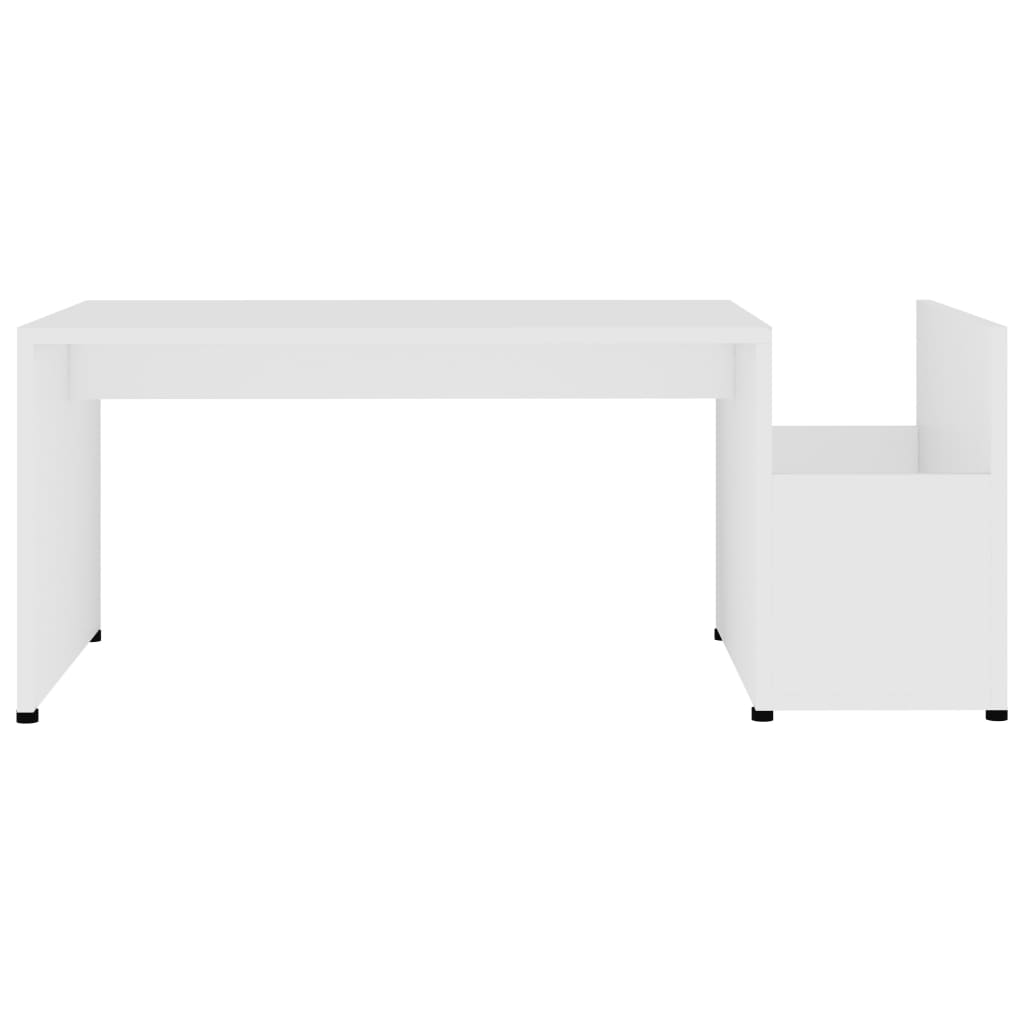 vidaXL Stolik kawowy, biały, 90x45x35 cm, materiał drewnopochodny