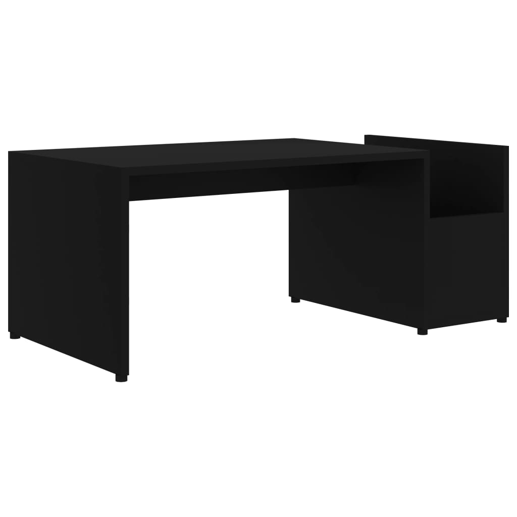 vidaXL Stolik kawowy, czarny, 90x45x35 cm, materiał drewnopochodny