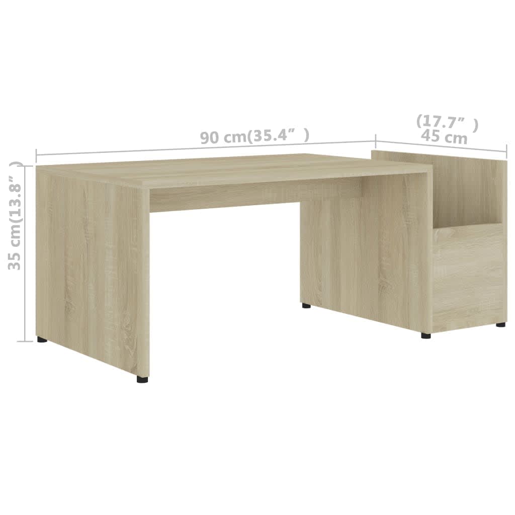 vidaXL Stolik kawowy, dąb sonoma, 90x45x35 cm, materiał drewnopochodny