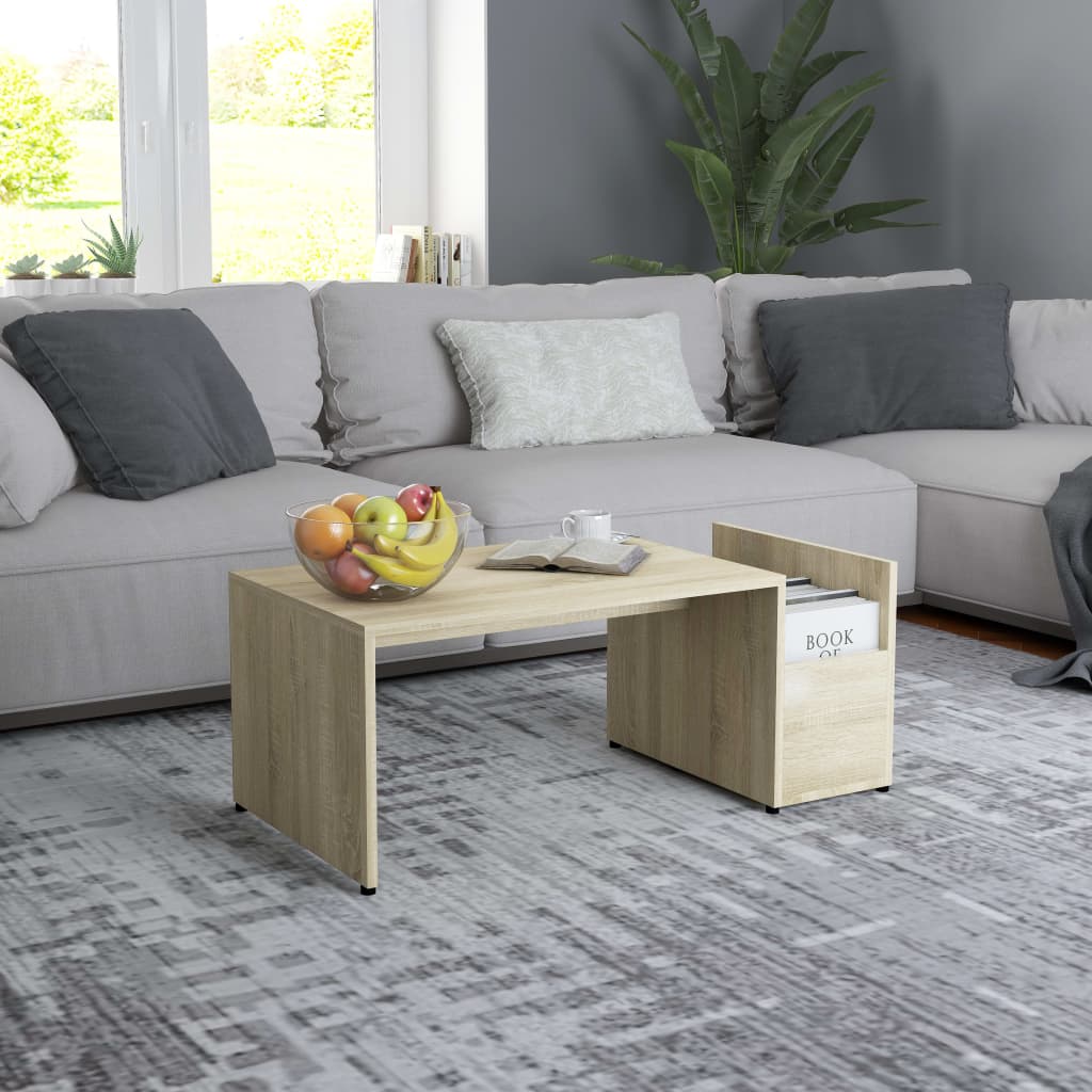 vidaXL Stolik kawowy, dąb sonoma, 90x45x35 cm, materiał drewnopochodny