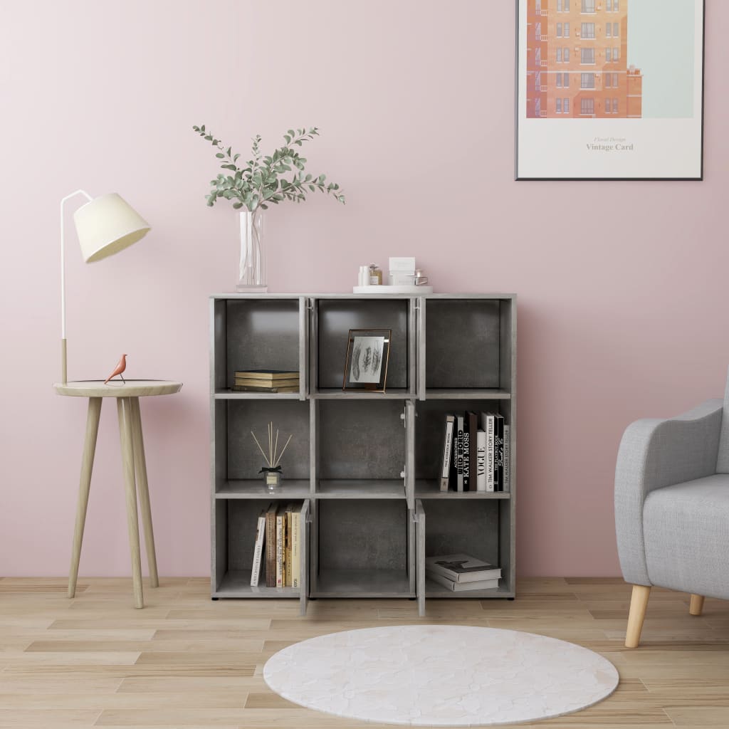 vidaXL Regał, betonowy szary, 90x30x90 cm, materiał drewnopochodny