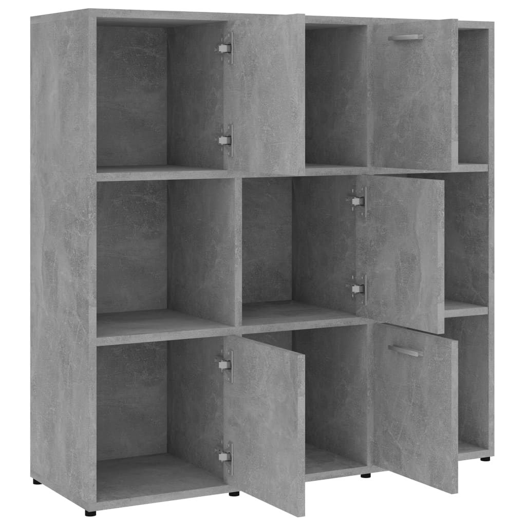 vidaXL Regał, betonowy szary, 90x30x90 cm, materiał drewnopochodny