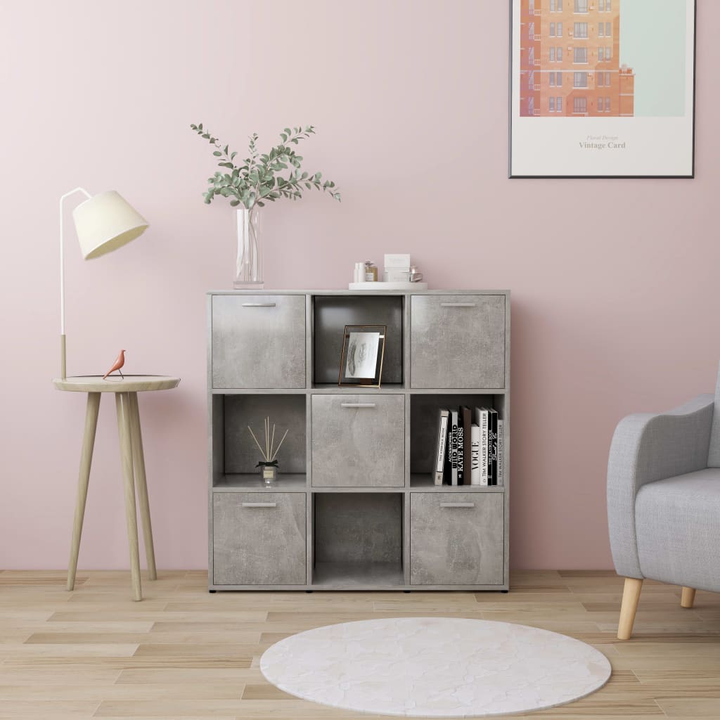 vidaXL Regał, betonowy szary, 90x30x90 cm, materiał drewnopochodny
