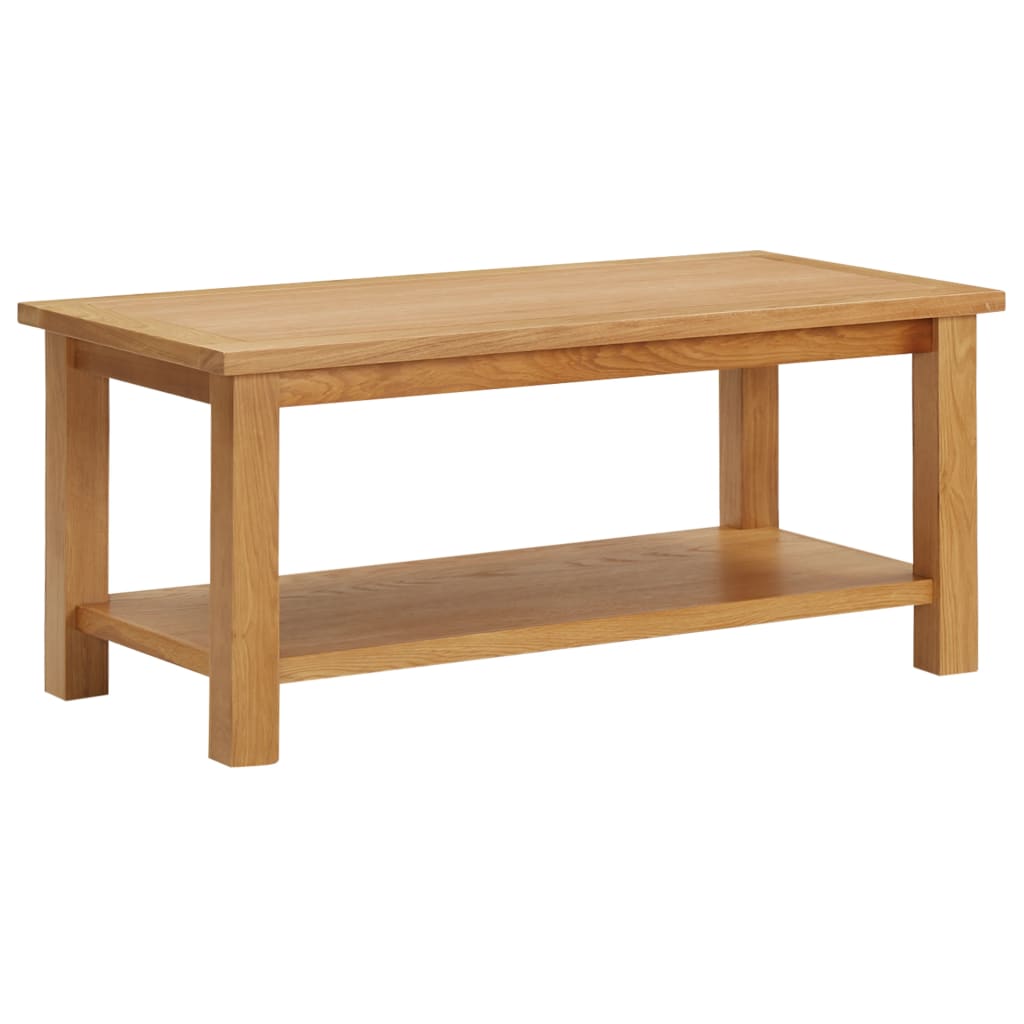 vidaXL Stolik kawowy, 90 x 45 x 40 cm, lite drewno dębowe