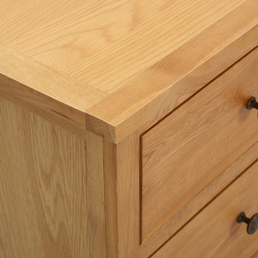 vidaXL Komoda, 80x35x75 cm, lite drewno dębowe
