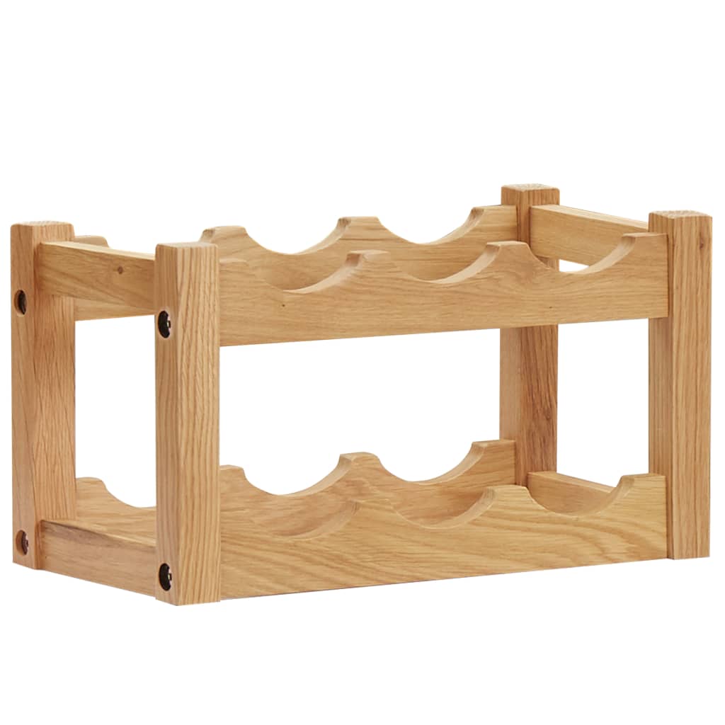vidaXL Stojak na 6 butelek wina, 37x21x21 cm, lite drewno dębowe