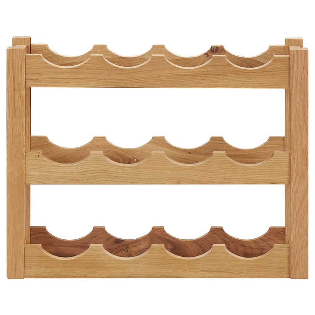 vidaXL Stojak na 12 butelek wina, 47x21x36 cm, lite drewno dębowe
