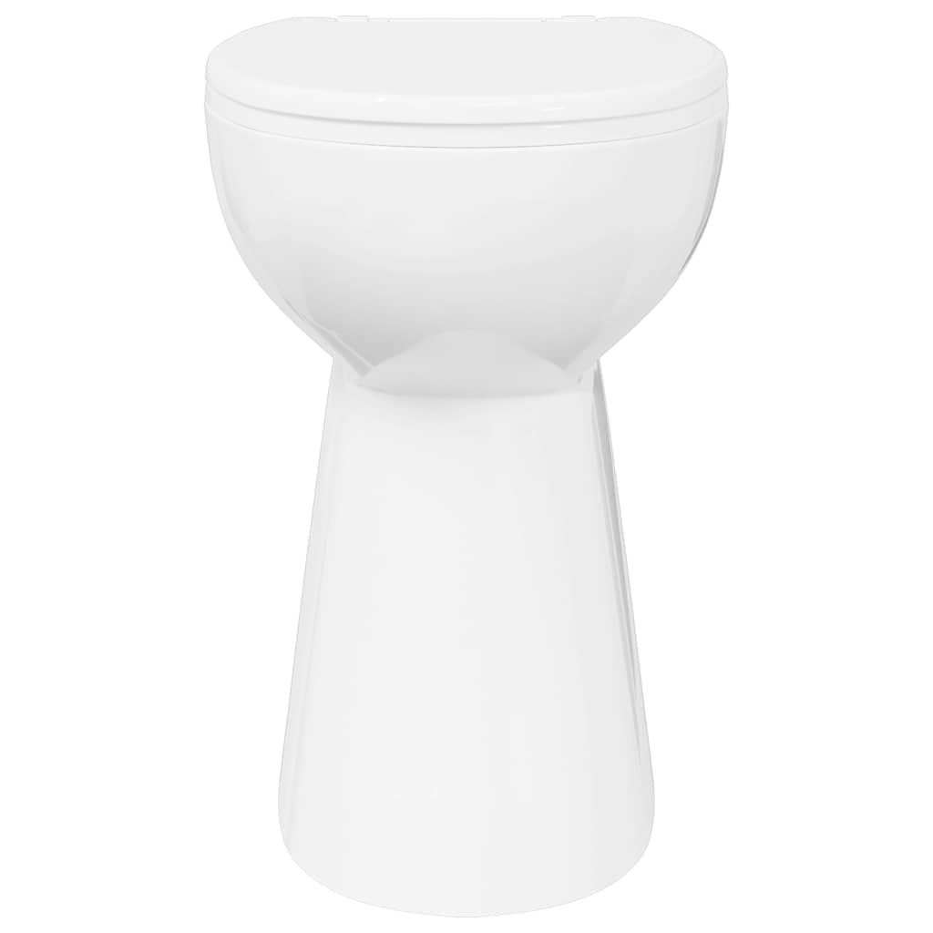 vidaXL Toaleta bezkołnierzowa, 7 cm dodatkowa, ciche zamykanie, ceramika, biała