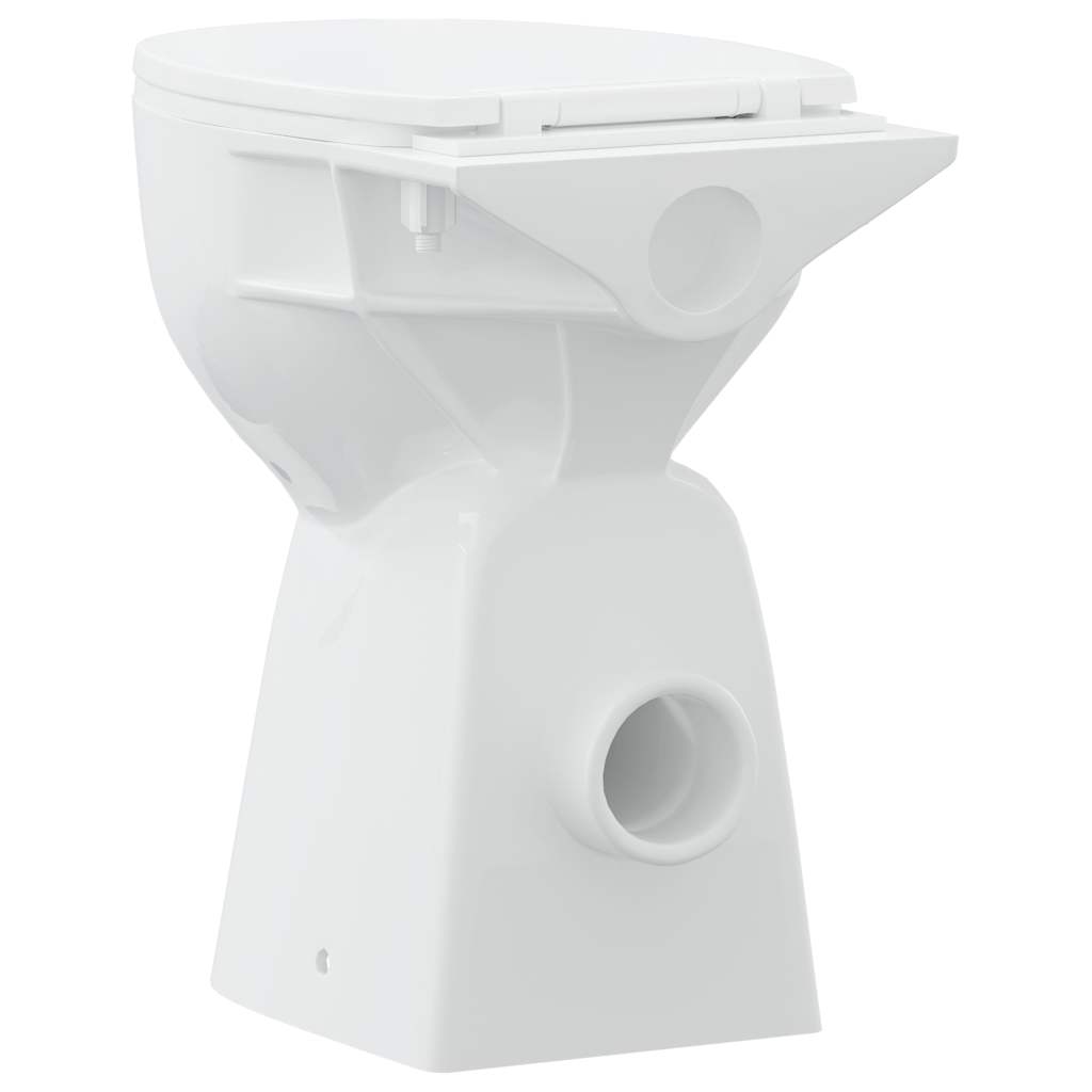 vidaXL Toaleta bezkołnierzowa, 7 cm dodatkowa, ciche zamykanie, ceramika, biała
