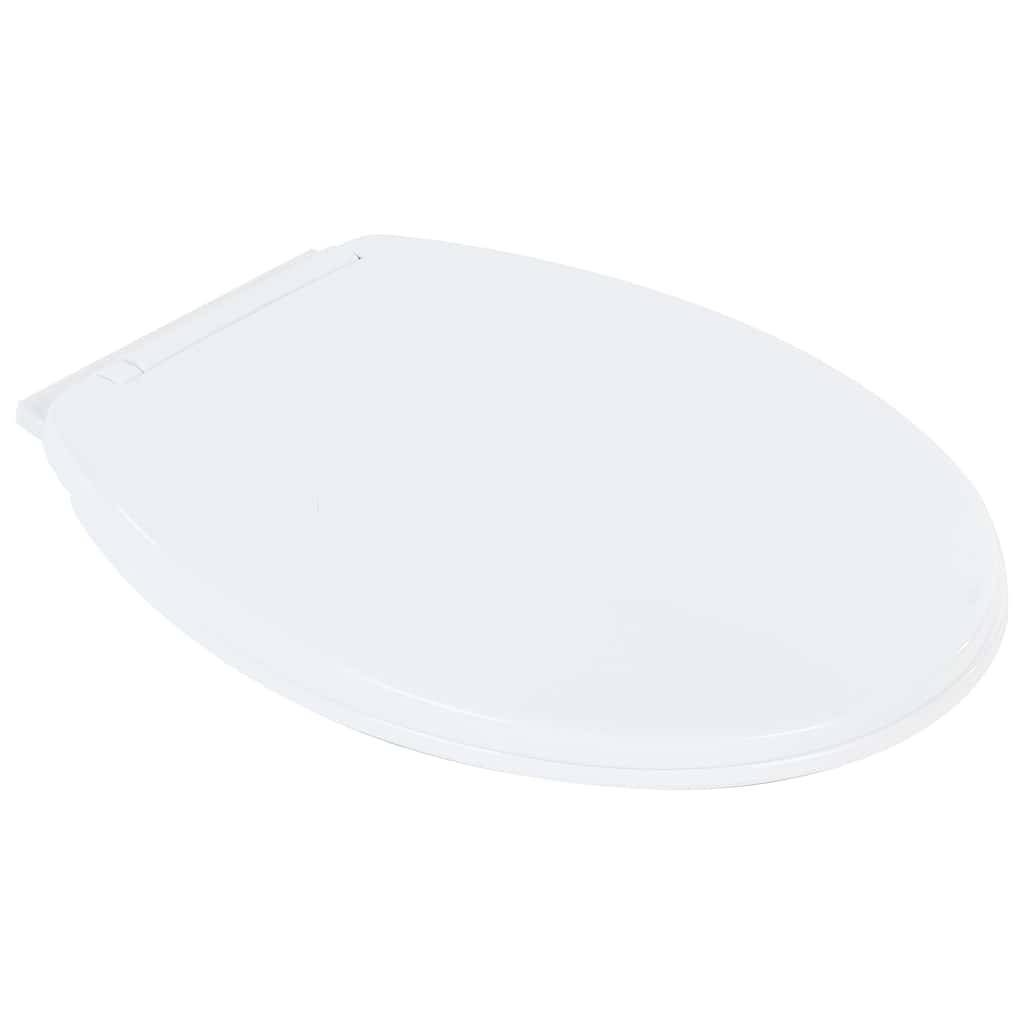 vidaXL Toaleta bezkołnierzowa, 7 cm dodatkowa, ciche zamykanie, ceramika, biała