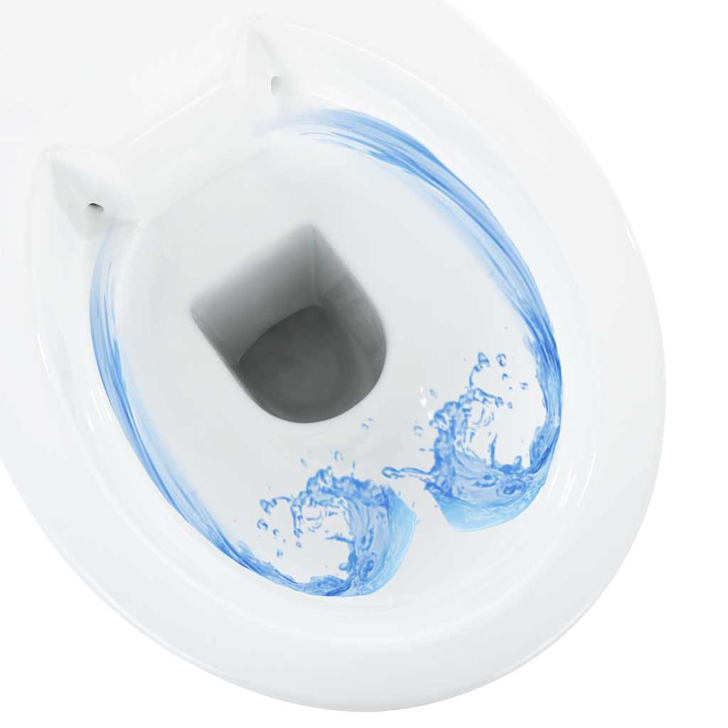 vidaXL Toaleta bezkołnierzowa, 7 cm dodatkowa, ciche zamykanie, ceramika, biała