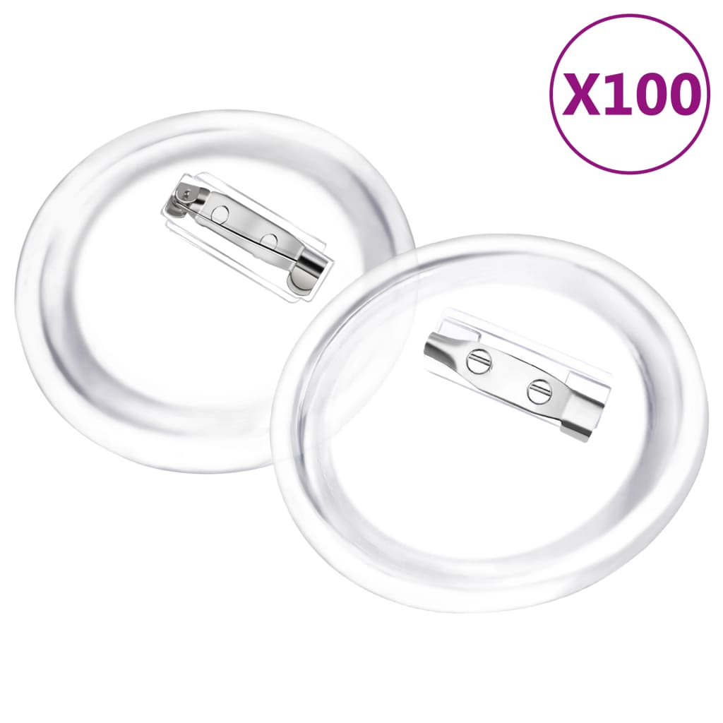 vidaXL Przypinki z zapięciami, 100 szt., akryl, 58 mm