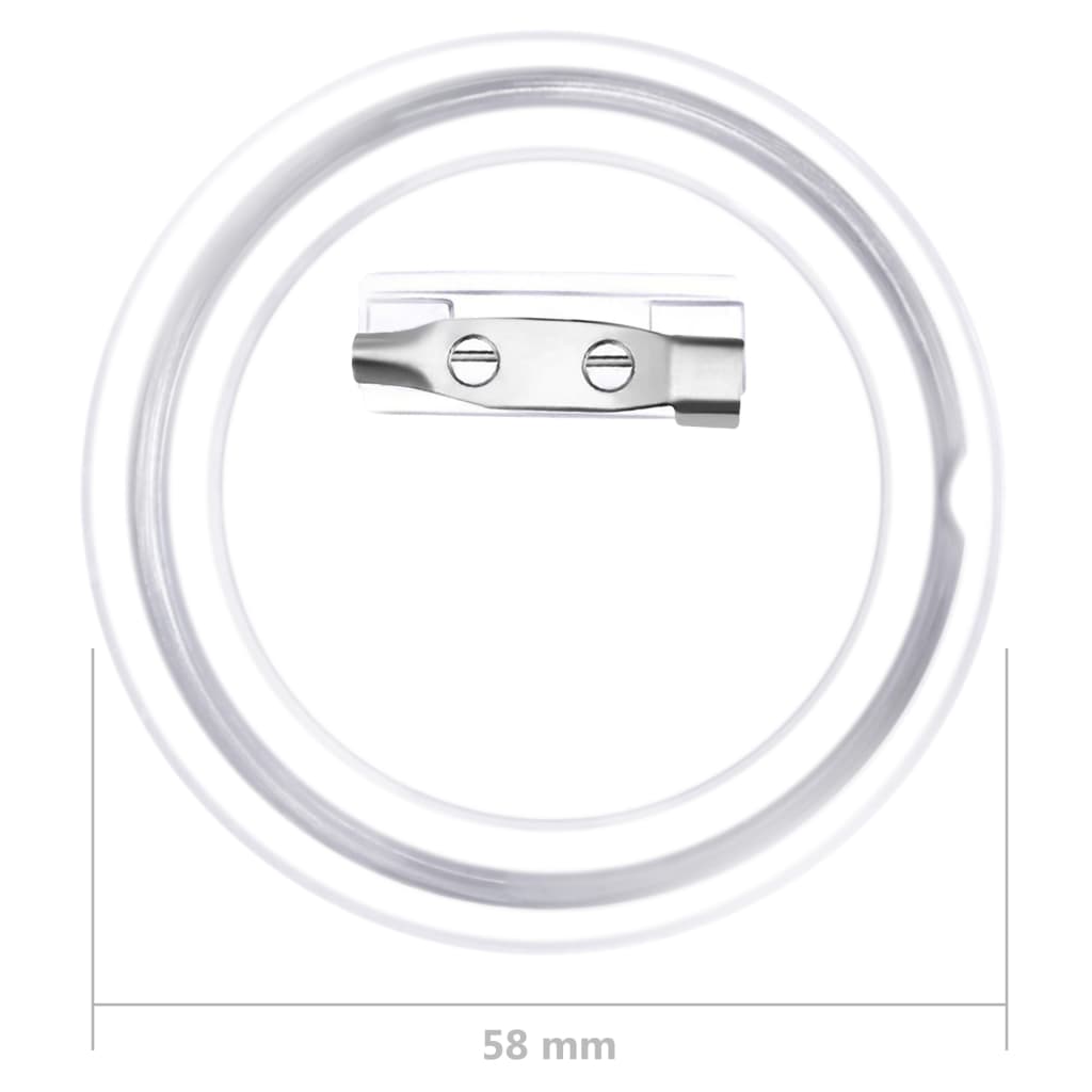 vidaXL Przypinki z zapięciami, 100 szt., akryl, 58 mm