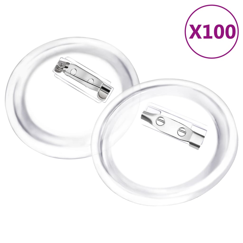vidaXL Przypinki z zapięciami, 100 szt., akryl, 44 mm