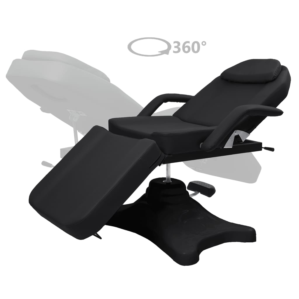 vidaXL Massage Stół do masażu, czarny, 180x62x(86,5-118) cm