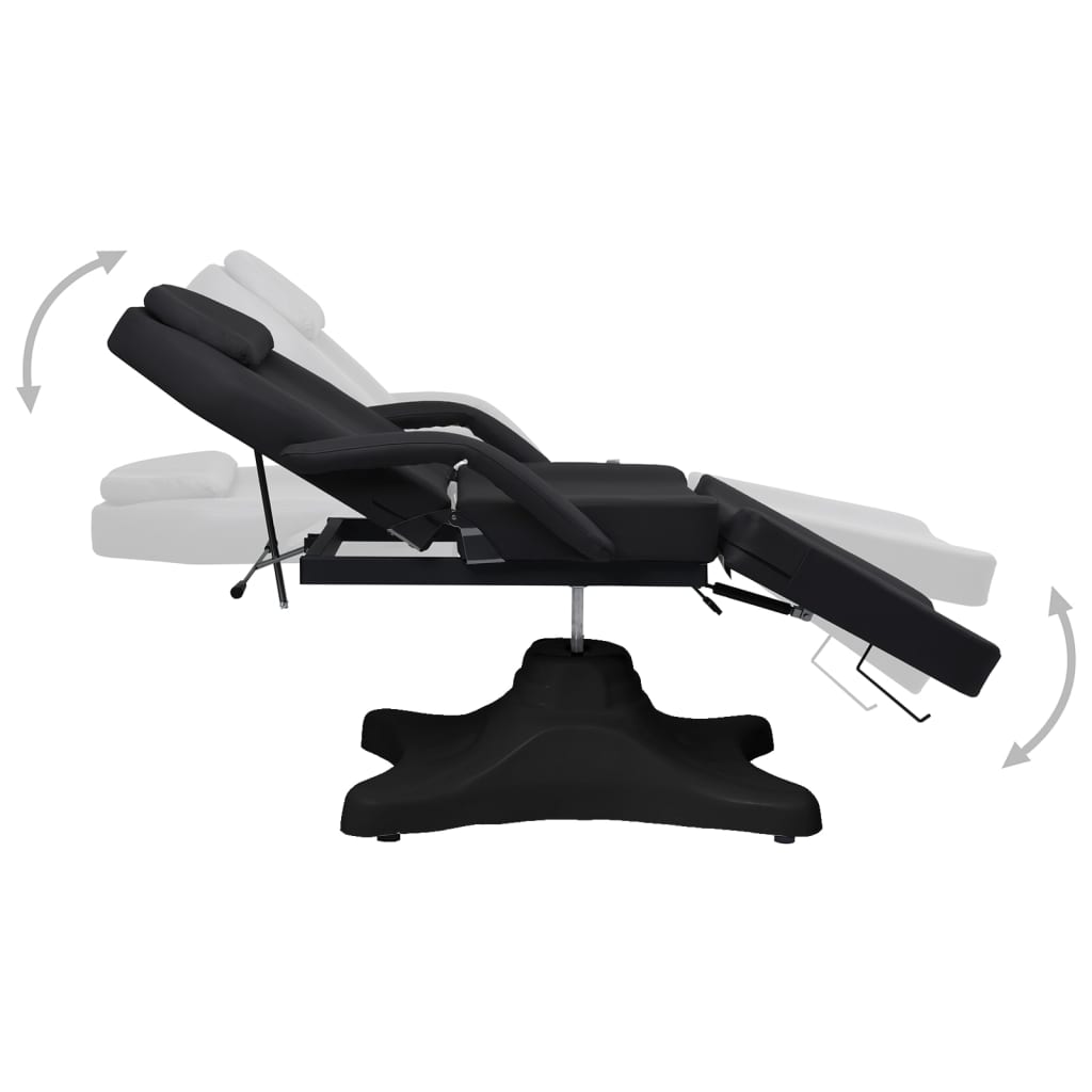 vidaXL Massage Stół do masażu, czarny, 180x62x(86,5-118) cm