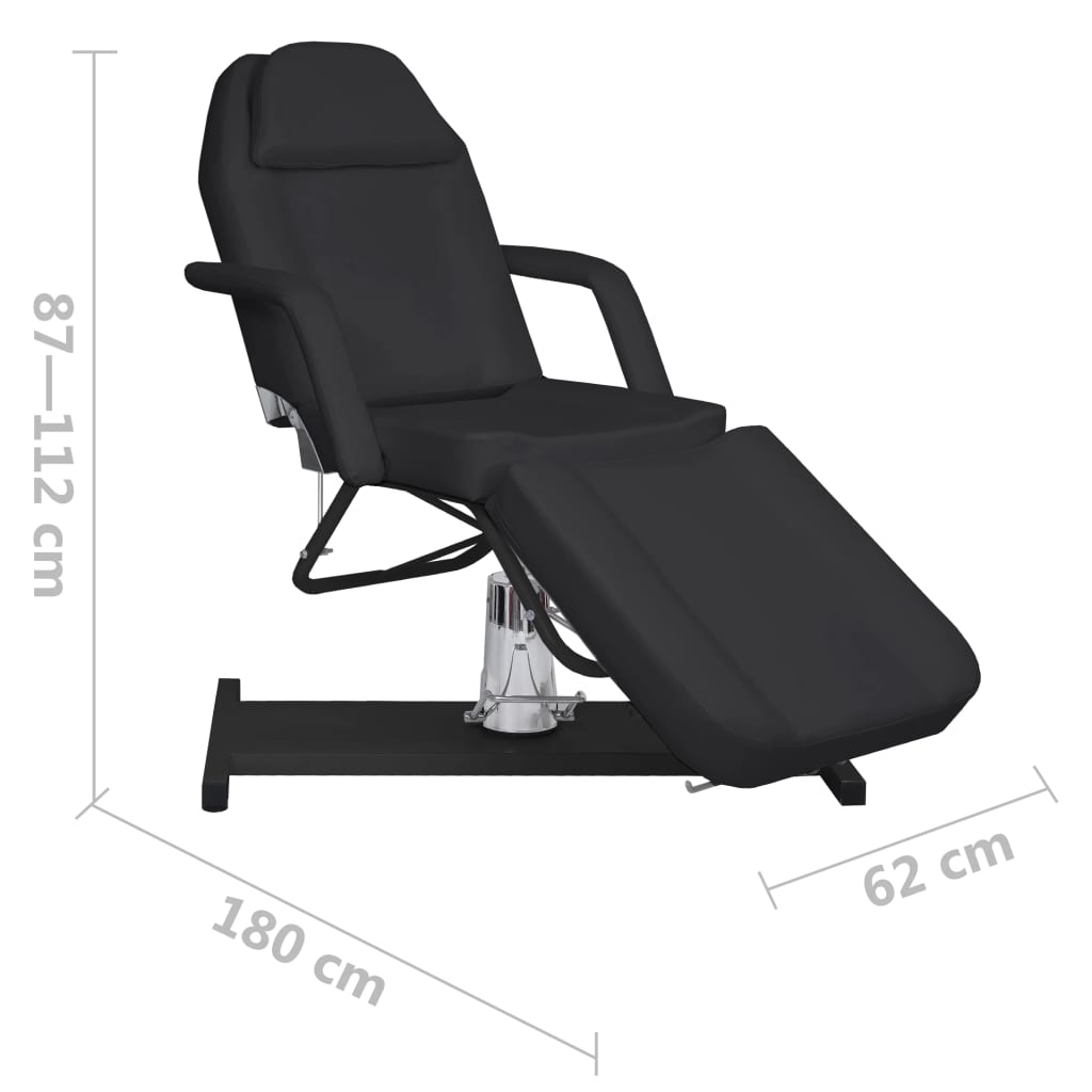 vidaXL Stół do masażu, czarny, 180x62x(87-112) cm