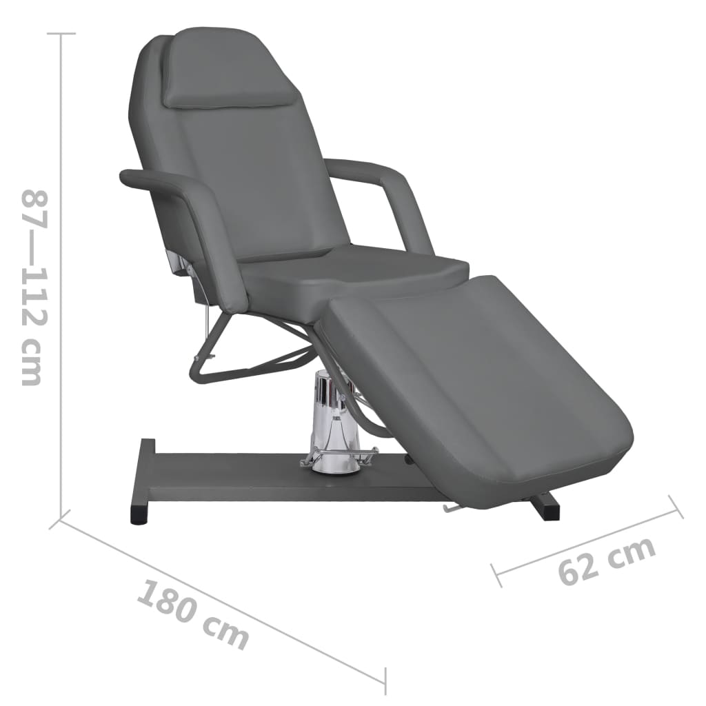 vidaXL Stół do masażu, szary, 180x62x(87-112) cm