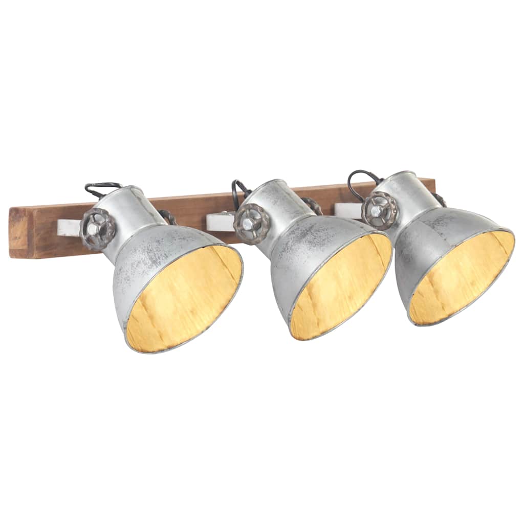 vidaXL Industrialna lampa ścienna, srebrna, 65x25 cm, E27