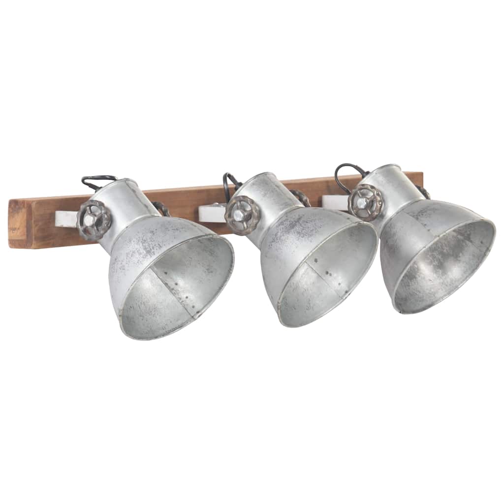 vidaXL Industrialna lampa ścienna, srebrna, 65x25 cm, E27