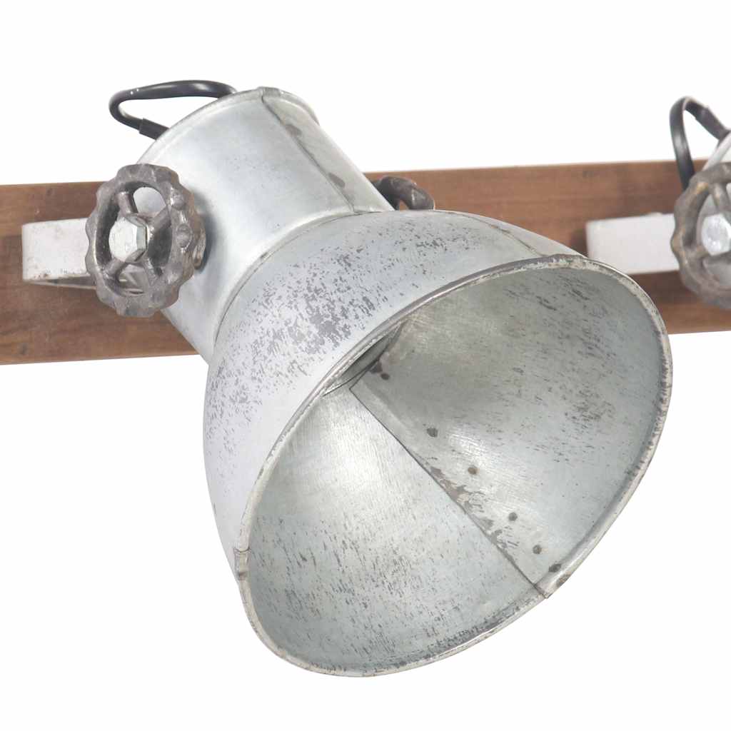 vidaXL Industrialna lampa ścienna, srebrna, 65x25 cm, E27