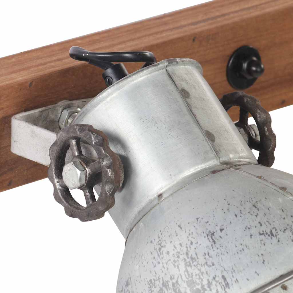 vidaXL Industrialna lampa ścienna, srebrna, 65x25 cm, E27