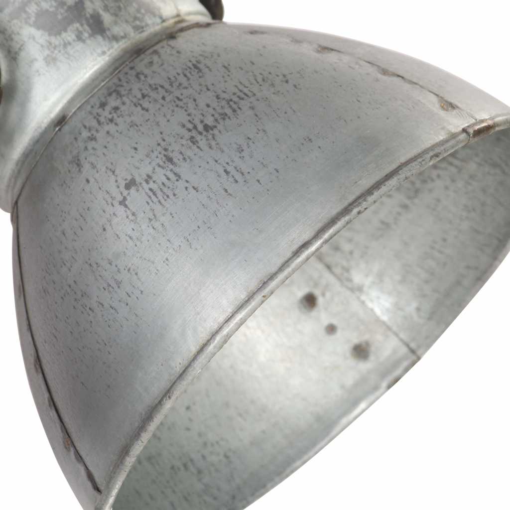 vidaXL Industrialna lampa ścienna, srebrna, 65x25 cm, E27