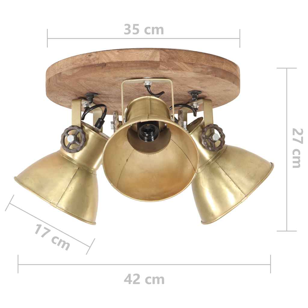 vidaXL Industrialna lampa sufitowa, 25 W, mosiądz, 42x27 cm, E27