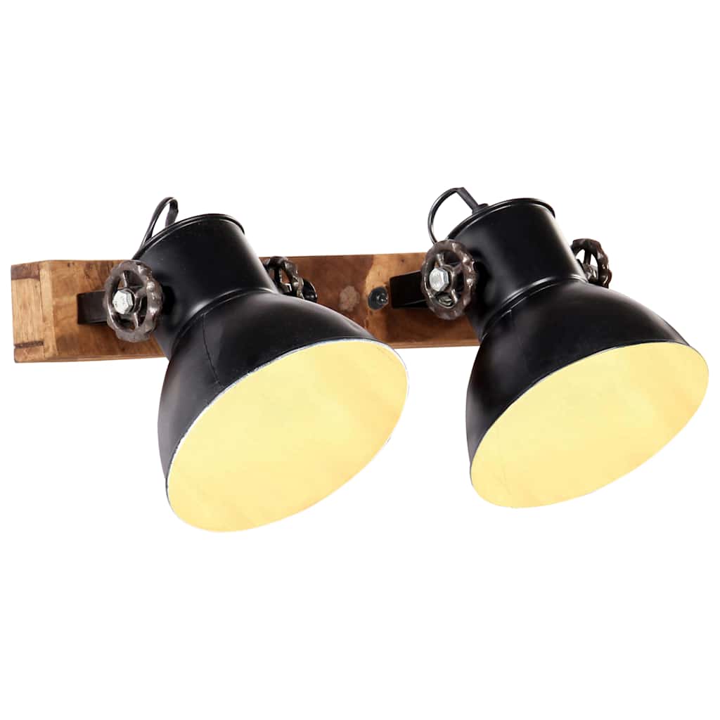 vidaXL Industrialna lampa ścienna, czarna, 45x25 cm, E27