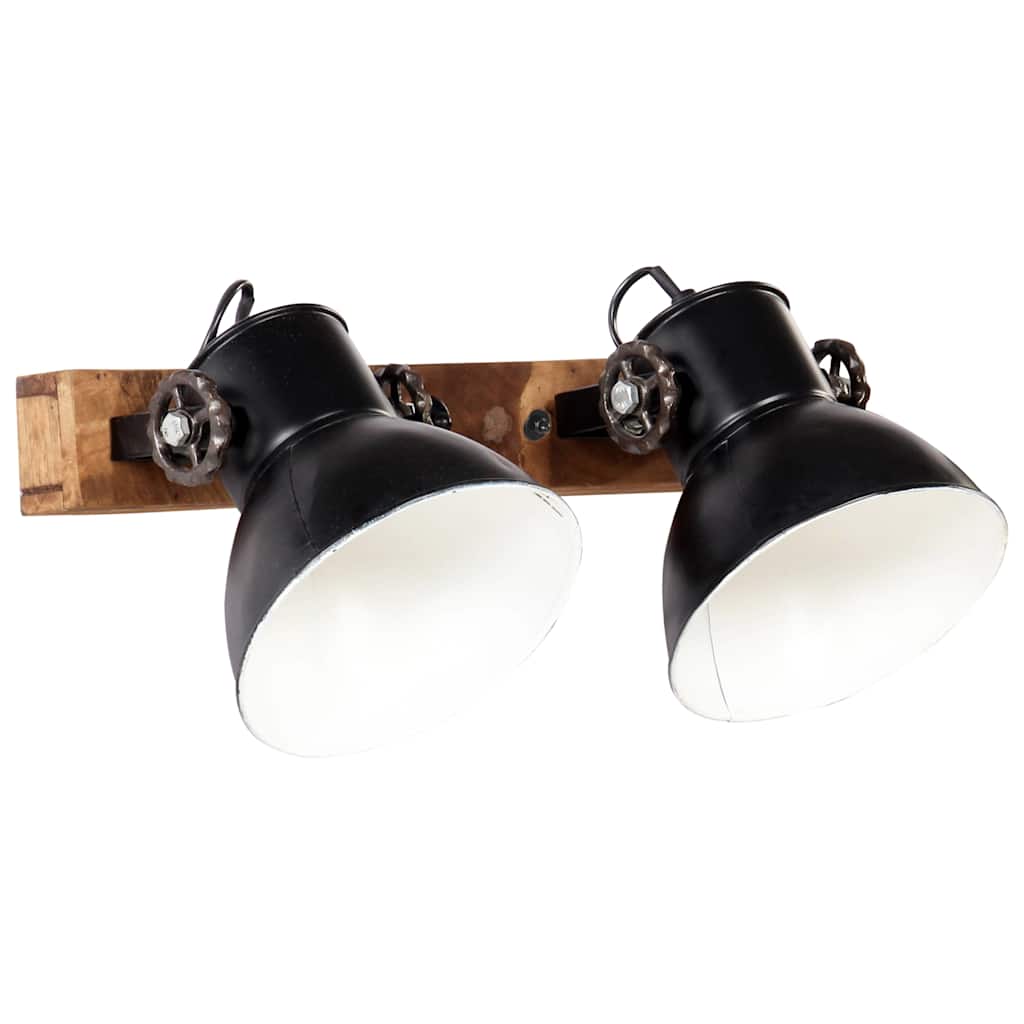vidaXL Industrialna lampa ścienna, czarna, 45x25 cm, E27