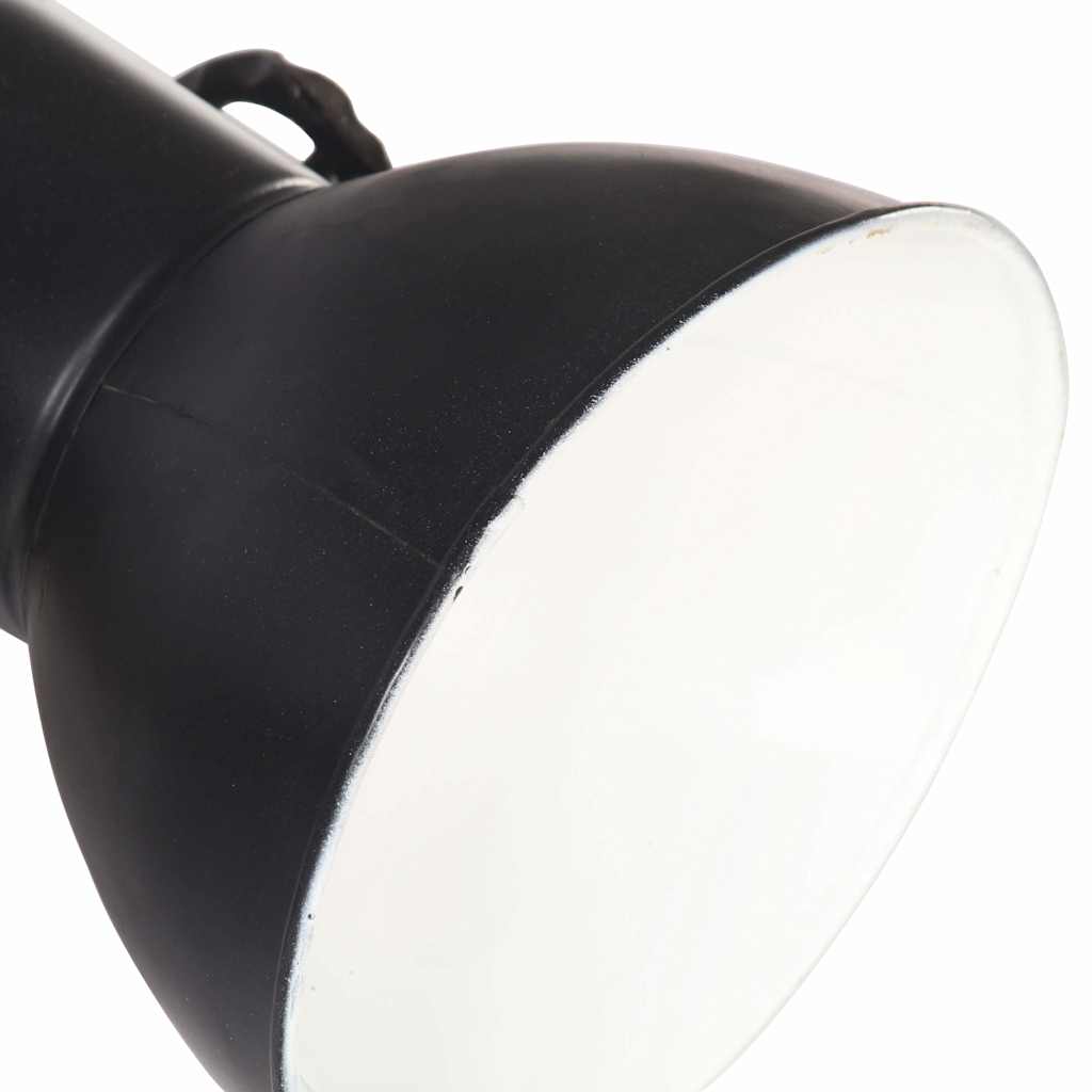 vidaXL Industrialna lampa ścienna, czarna, 45x25 cm, E27