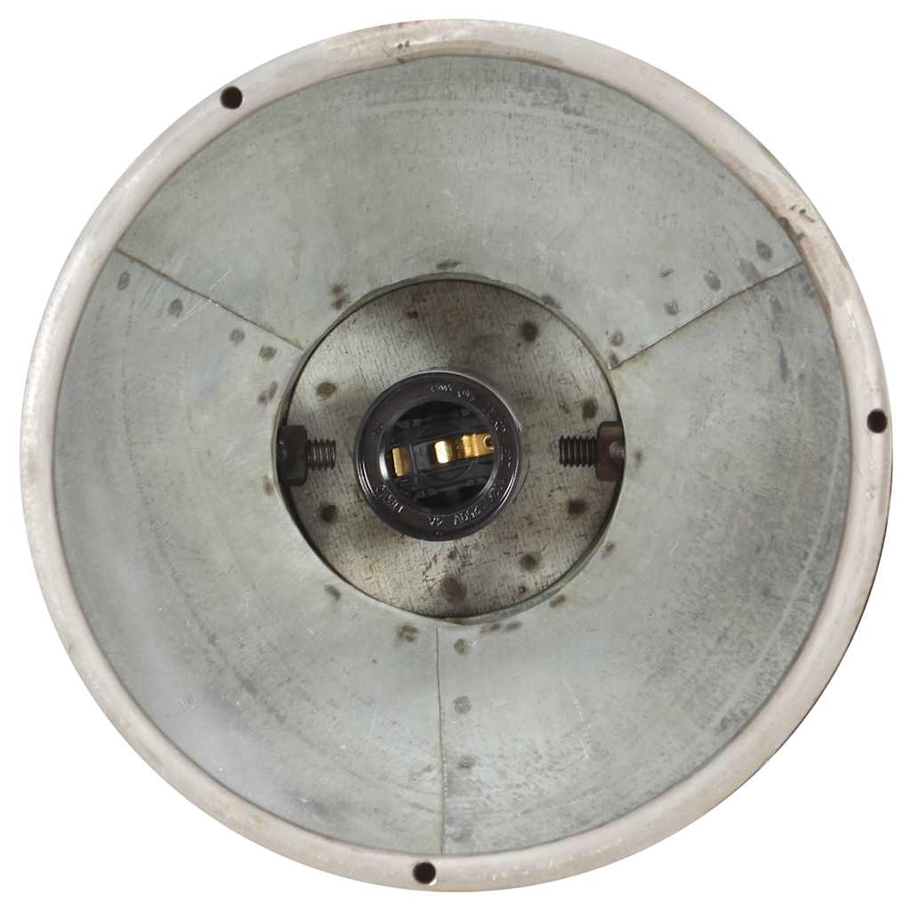 vidaXL Industrialna lampa sufitowa, srebrna, E27, drewno mango