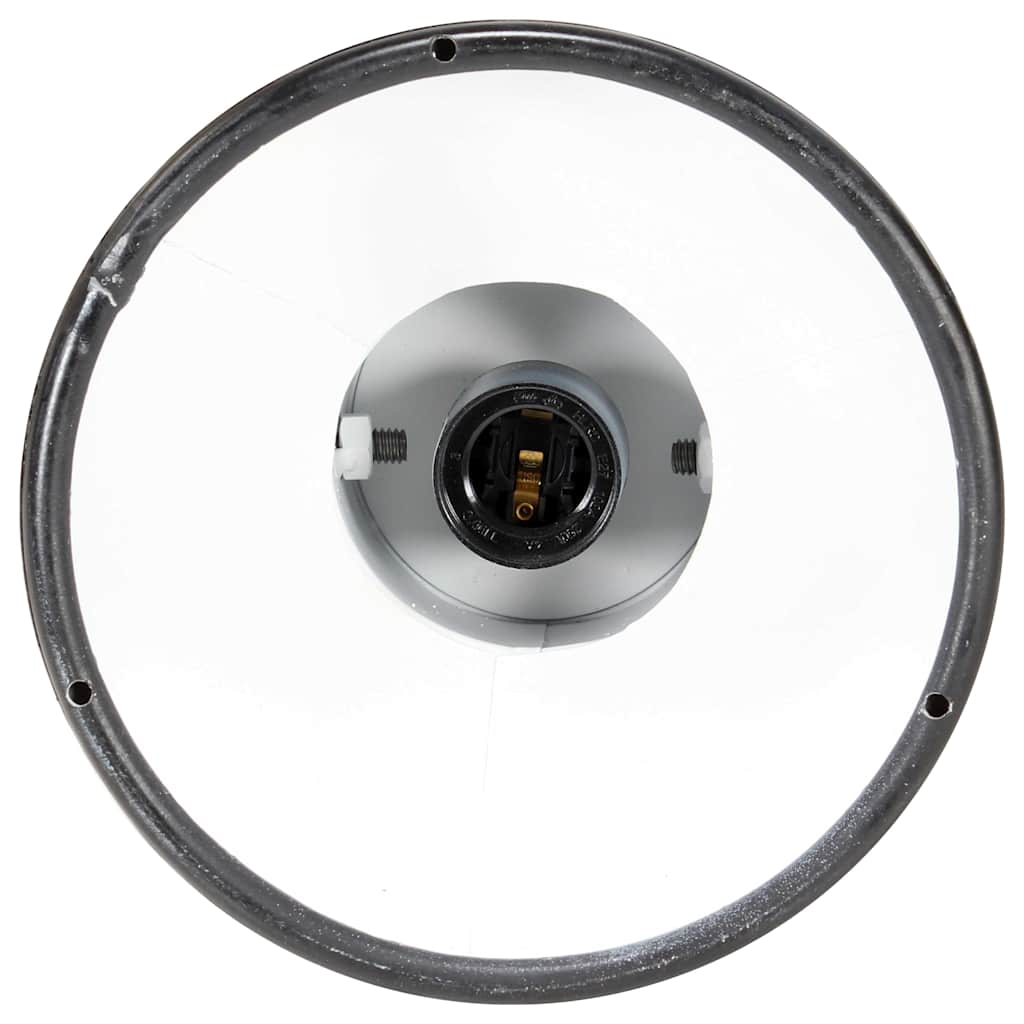 vidaXL Industrialna lampa sufitowa, czarna, E27, drewno mango