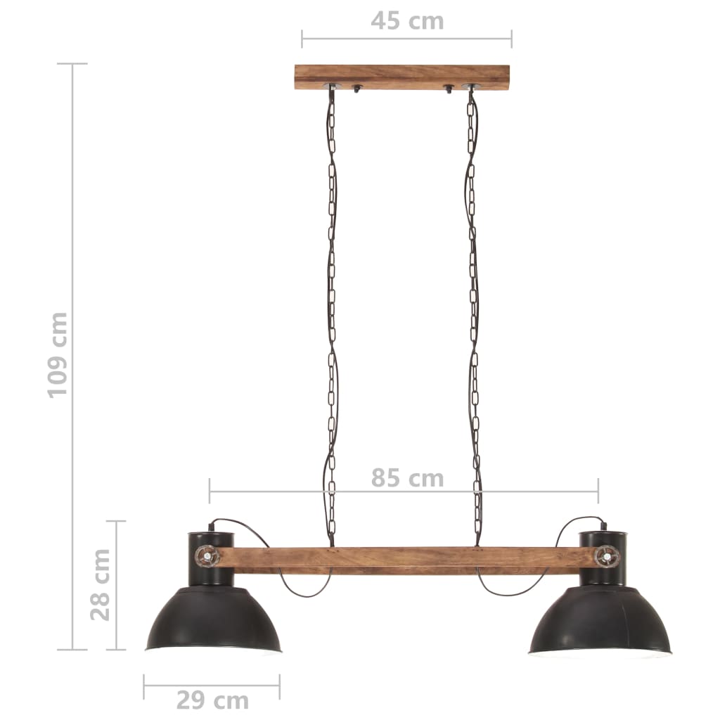 vidaXL Industrialna lampa wisząca, 25 W, czarna, 109 cm, E27