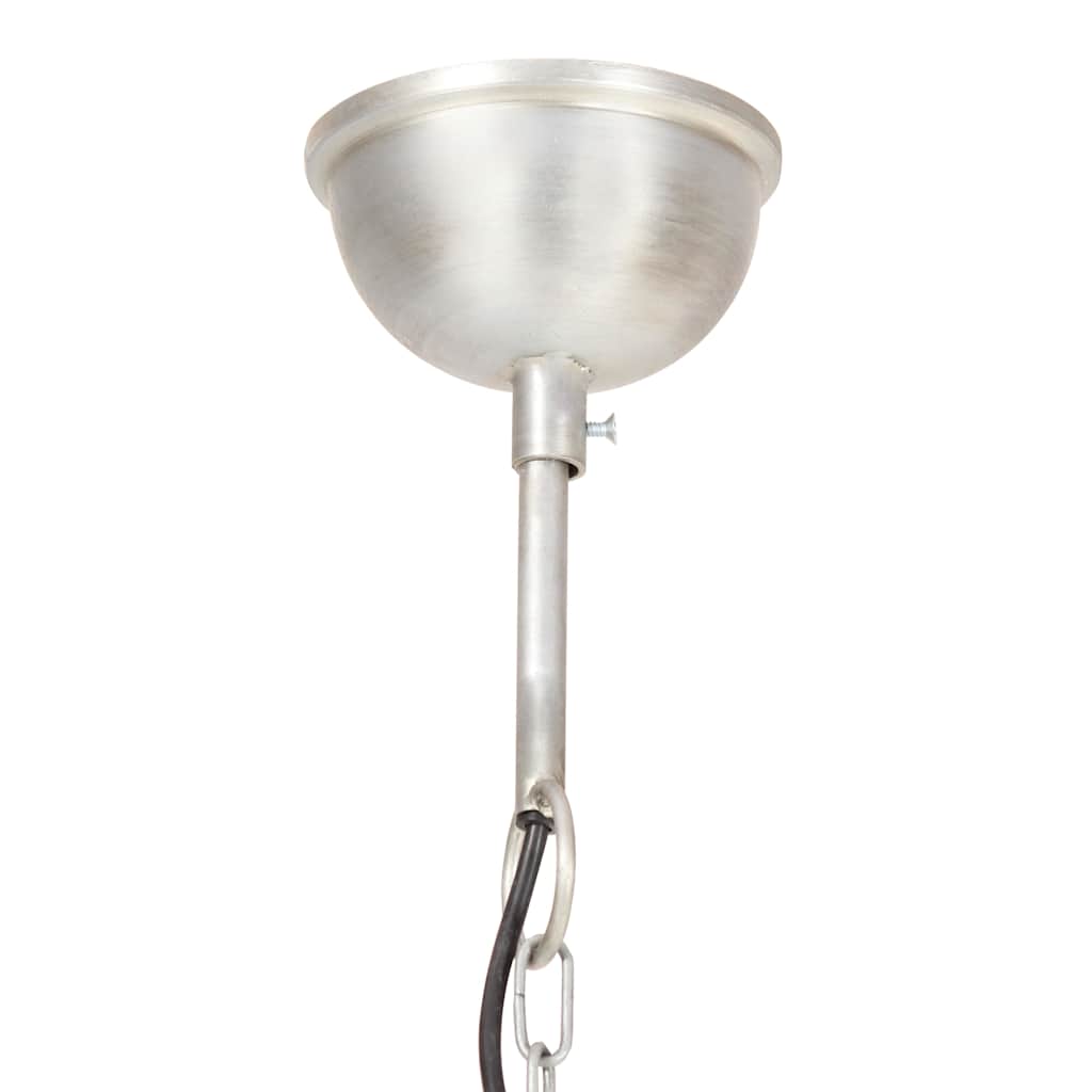 vidaXL Industrialna lampa wisząca, 25 W, srebrna, okrągła, 40 cm, E27