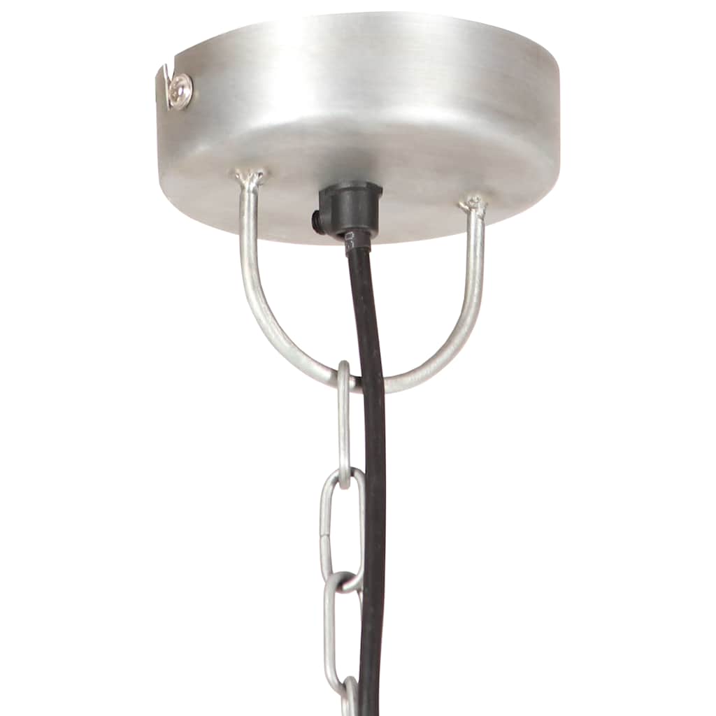 vidaXL Industrialna lampa wisząca, 25 W, srebrna, okrągła, 30 cm, E27