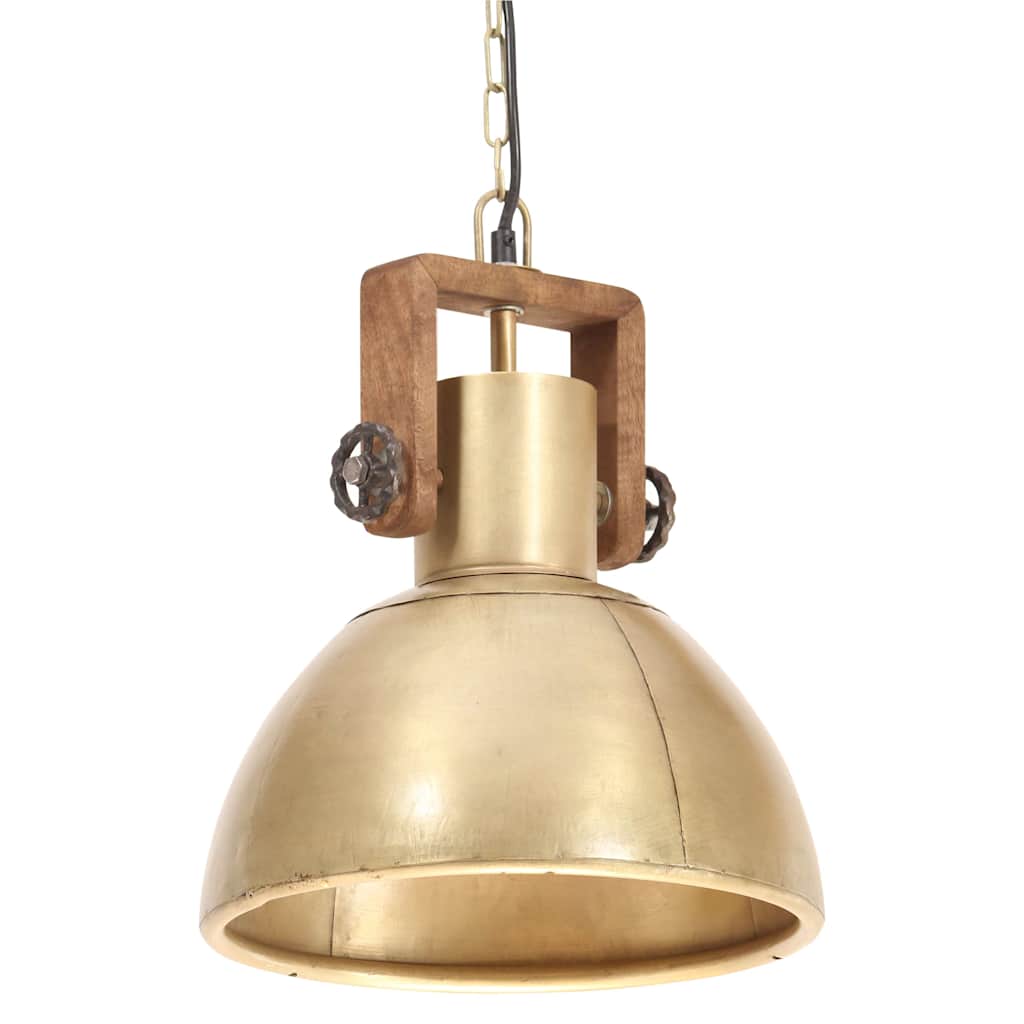 vidaXL Industrialna lampa wisząca, 25 W, mosiężna, okrągła, 30 cm, E27
