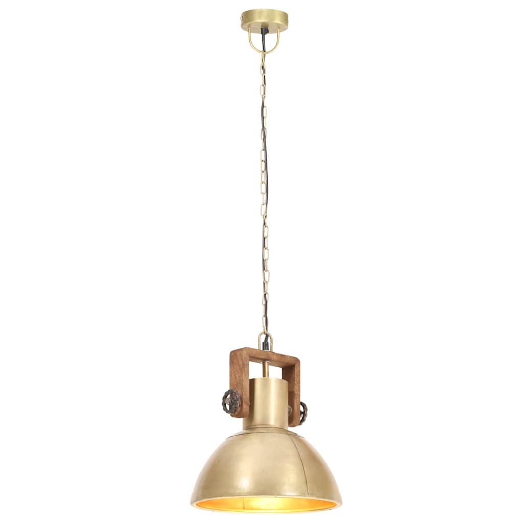 vidaXL Industrialna lampa wisząca, 25 W, mosiężna, okrągła, 30 cm, E27