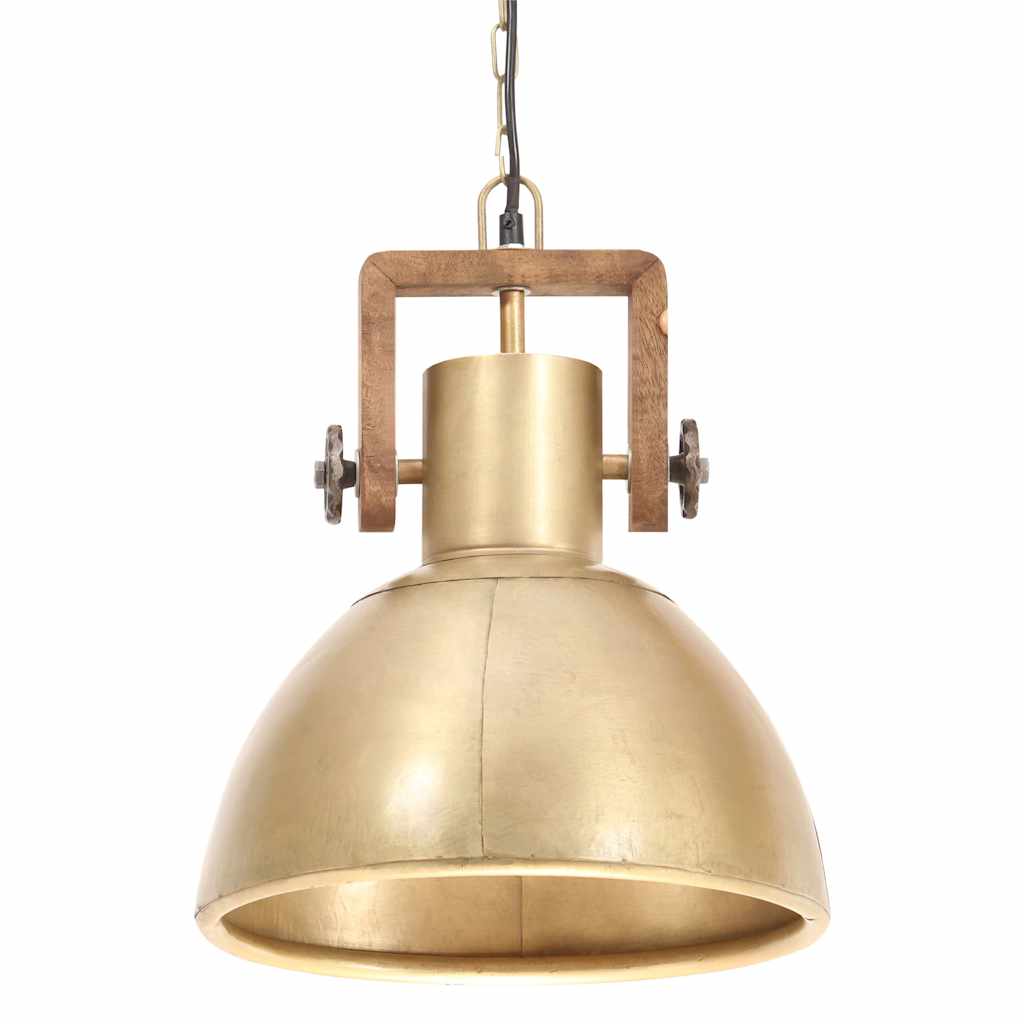 vidaXL Industrialna lampa wisząca, 25 W, mosiężna, okrągła, 30 cm, E27