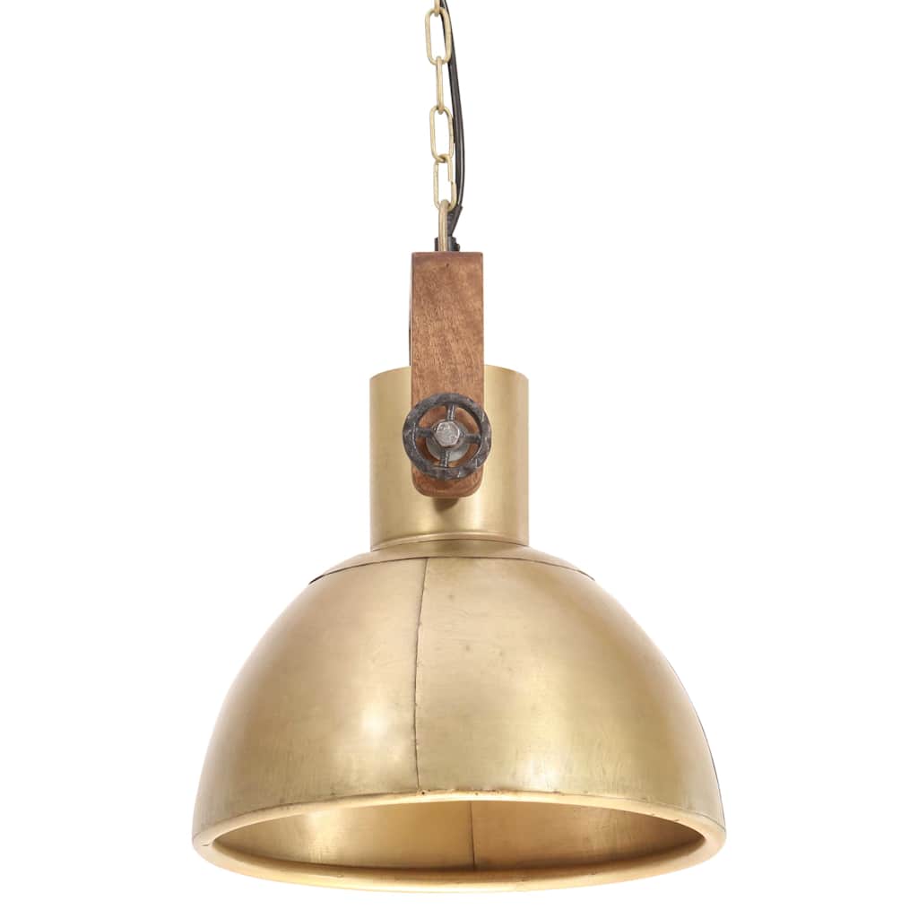 vidaXL Industrialna lampa wisząca, 25 W, mosiężna, okrągła, 30 cm, E27