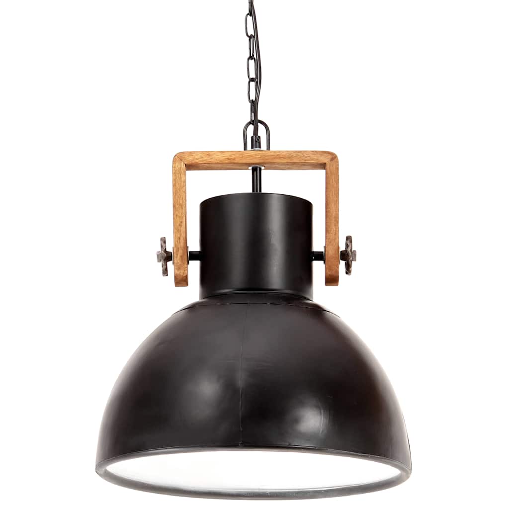 vidaXL Industrialna lampa wisząca, 25 W, czarna, okrągła, 40 cm, E27