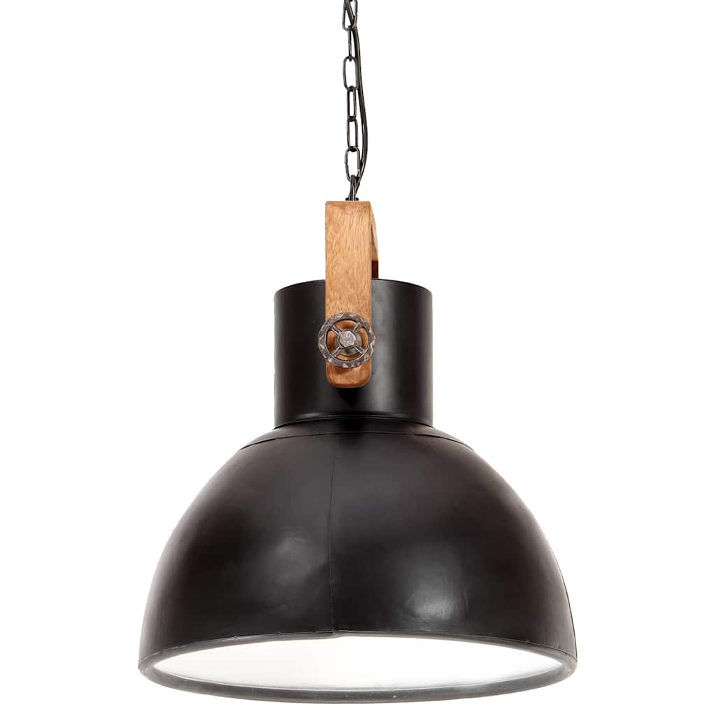 vidaXL Industrialna lampa wisząca, 25 W, czarna, okrągła, 40 cm, E27