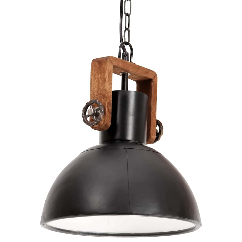 vidaXL Industrialna lampa wisząca, 25 W, czarna, okrągła, 30 cm, E27
