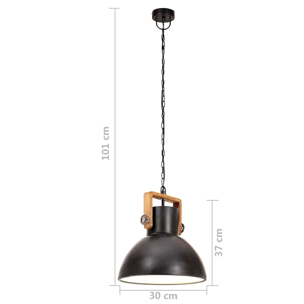 vidaXL Industrialna lampa wisząca, 25 W, czarna, okrągła, 30 cm, E27