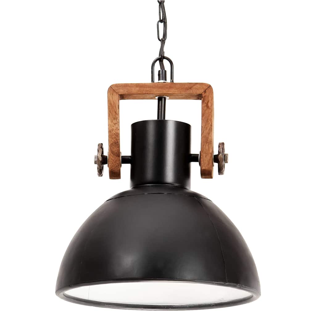 vidaXL Industrialna lampa wisząca, 25 W, czarna, okrągła, 30 cm, E27