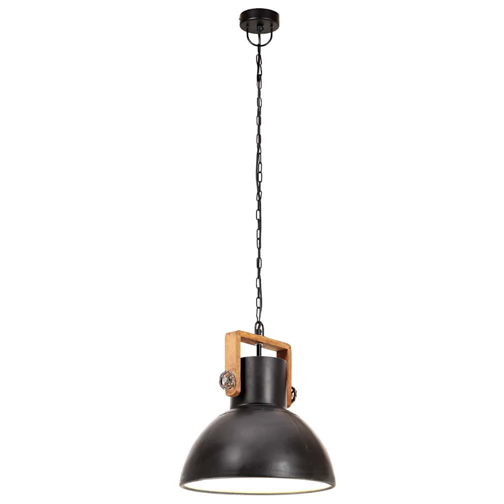 vidaXL Industrialna lampa wisząca, 25 W, czarna, okrągła, 30 cm, E27