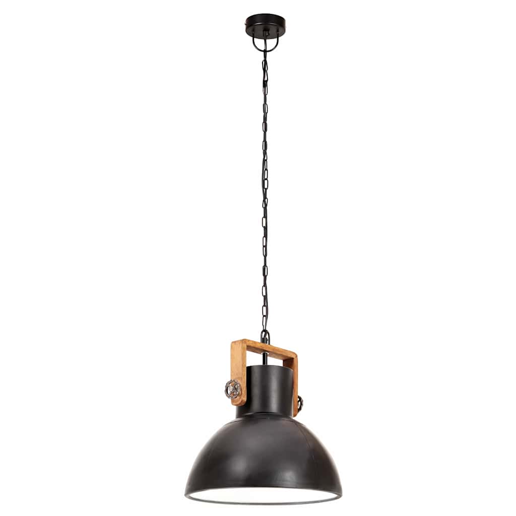 vidaXL Industrialna lampa wisząca, 25 W, czarna, okrągła, 30 cm, E27
