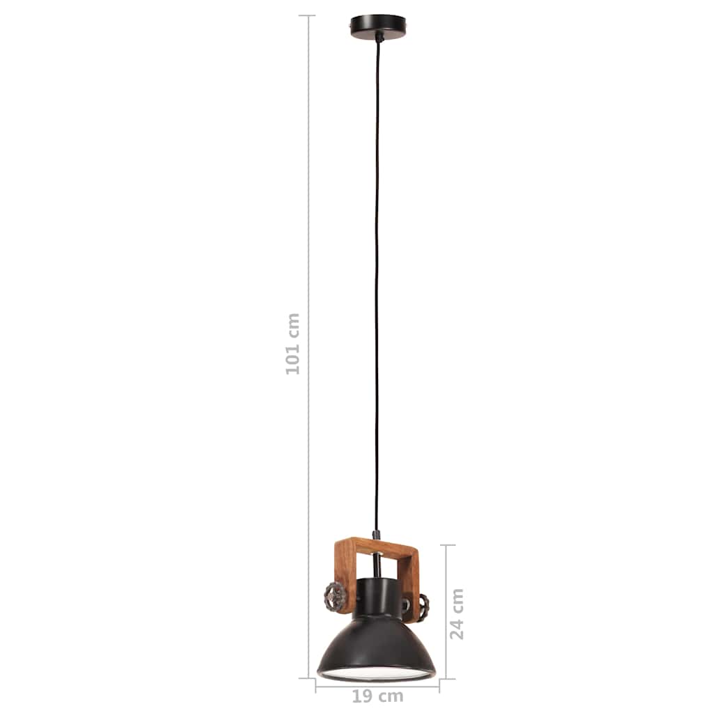 vidaXL Industrialna lampa wisząca, 25 W, czarna, okrągła, 19 cm, E27