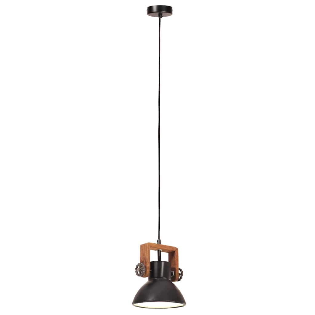vidaXL Industrialna lampa wisząca, 25 W, czarna, okrągła, 19 cm, E27