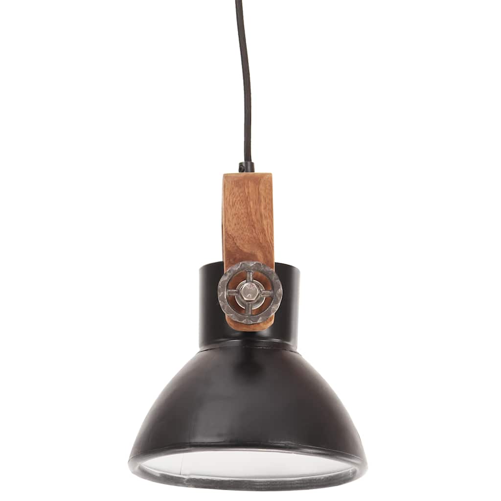 vidaXL Industrialna lampa wisząca, 25 W, czarna, okrągła, 19 cm, E27